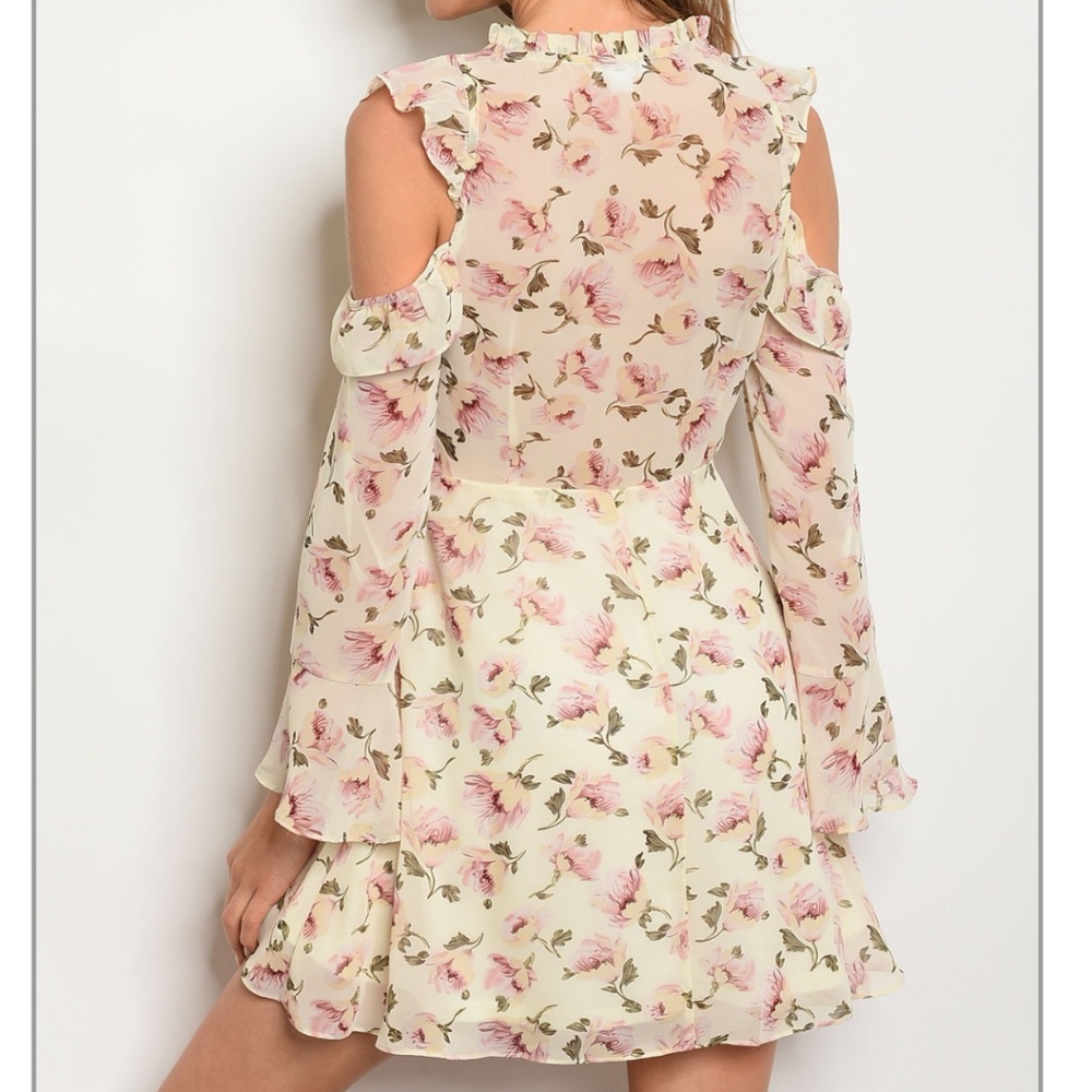 💋New... Beautiful /CREAM FLORAL DRESS-101 - Picture 3 of 3